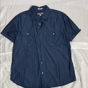 Express Men's Dark Blue Casual Shirt